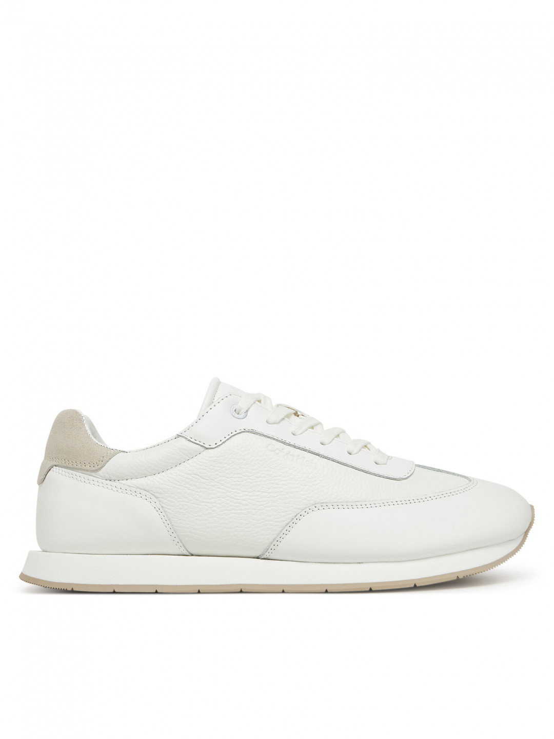 Calvin Klein Sneakersy Low Top Lace Up Tmbl Lth HM0HM01804 Bílá
